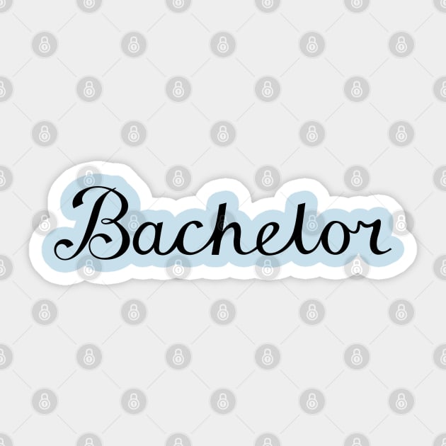 Bachelor Type Design - Black Sticker by NataliePaskell